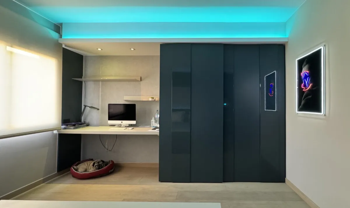 reforma integral en Sants - Barcelona - piso dormitorio armario trabajo en casas y mascota