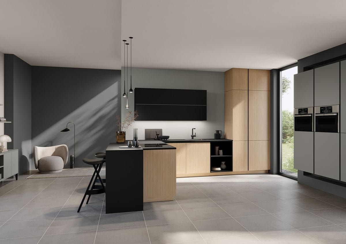 Reforma de cocina en el Eixample y muebles de cocina Feineiche Natur 6000GL Greige Querformat